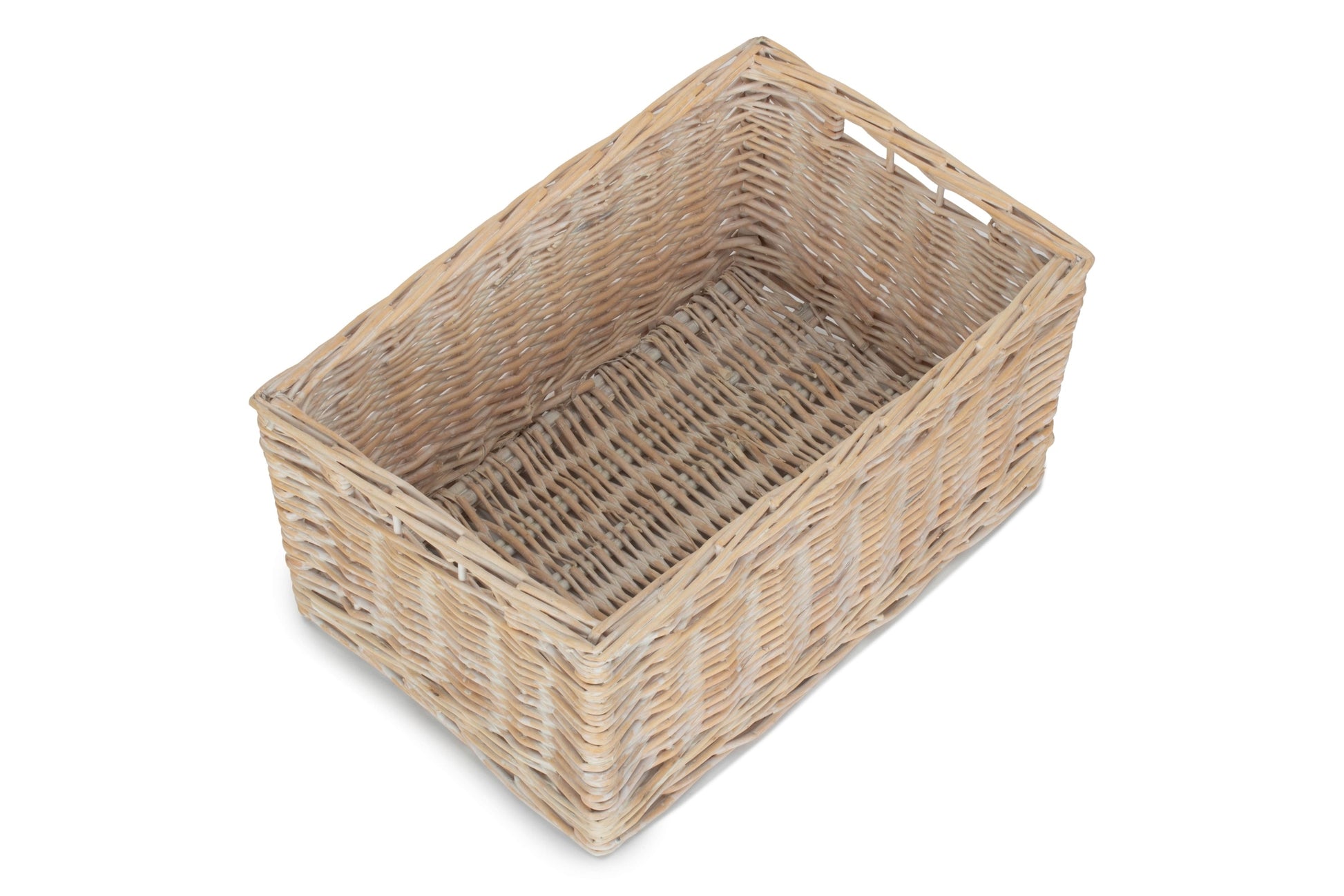 White Wash Willow Bathroom Tidy Storage Basket