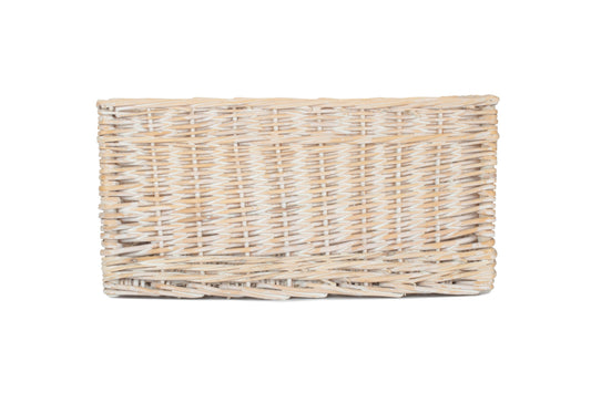 White Wash Willow Bathroom Tidy Storage Basket
