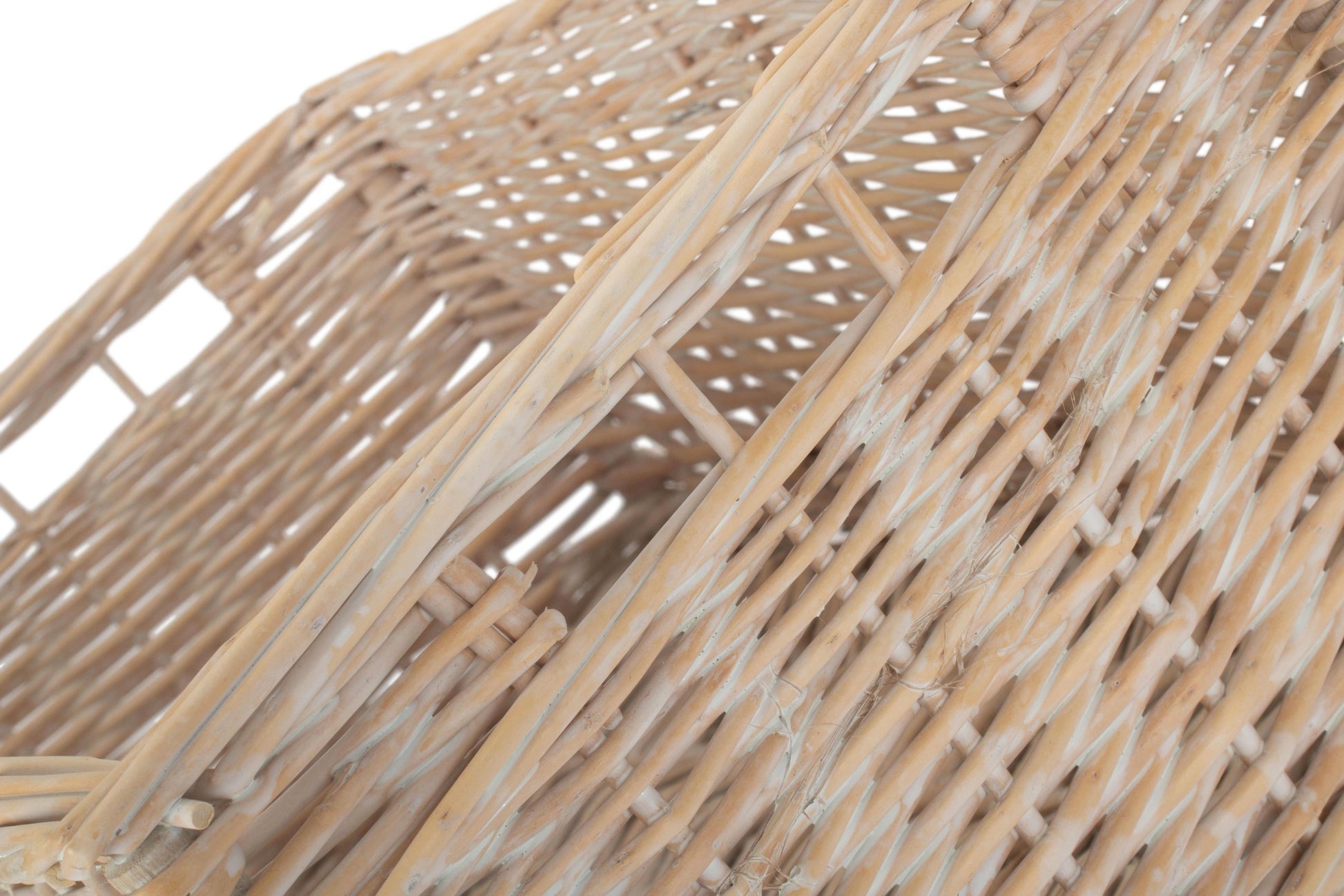 White Wash Willow Bathroom Tidy Storage Basket