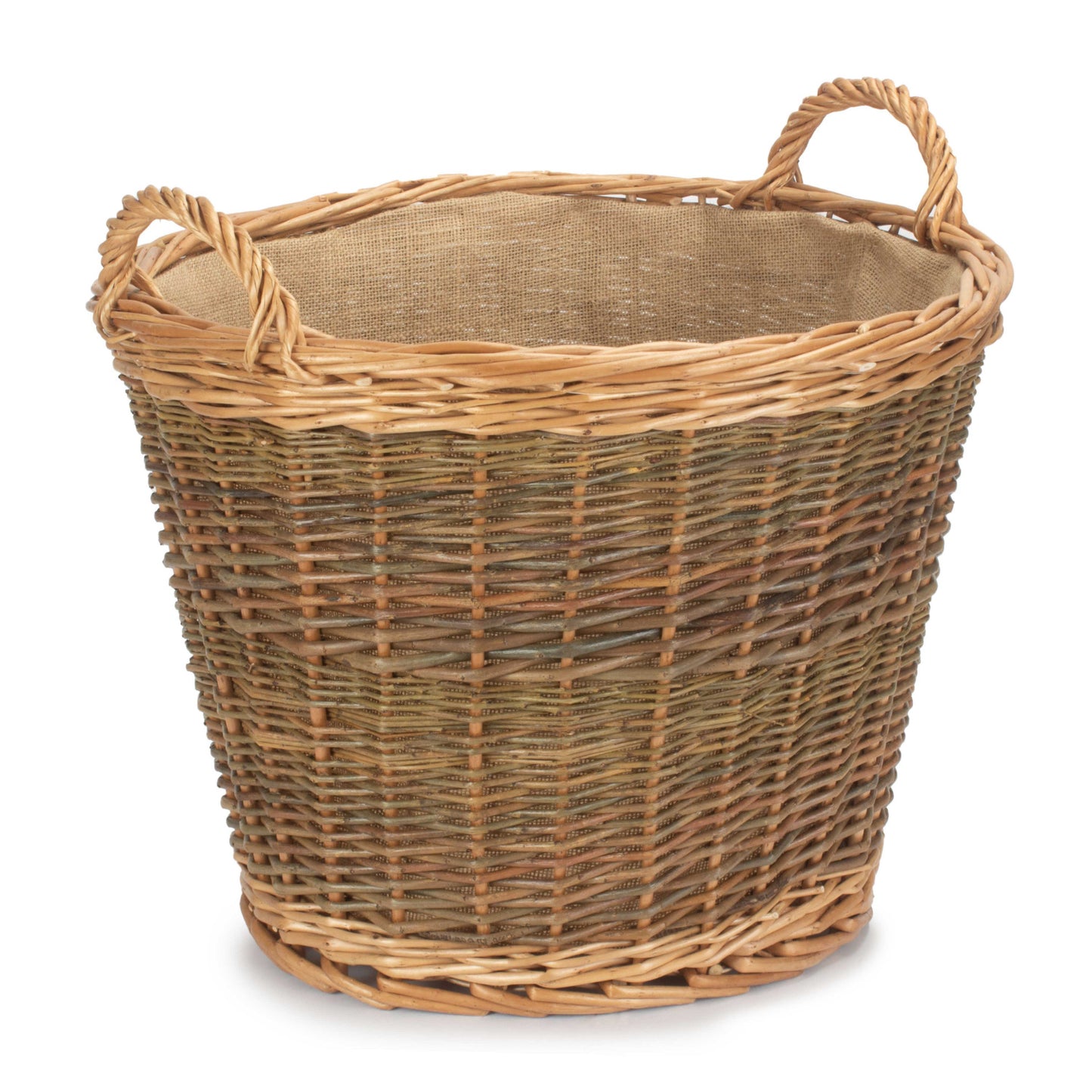 Unpeeled Log Basket With Lining