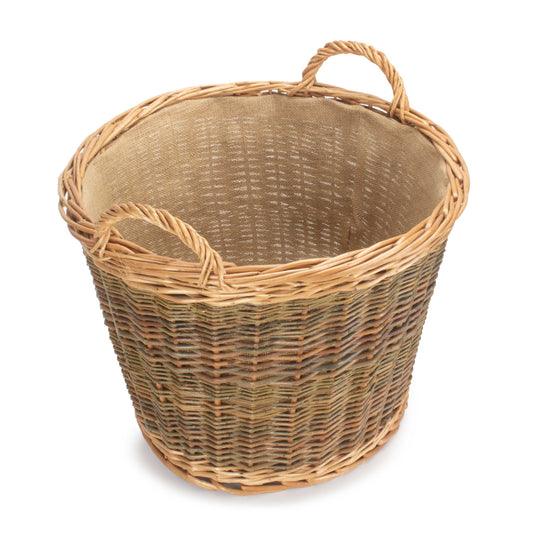 Unpeeled Log Basket With Lining