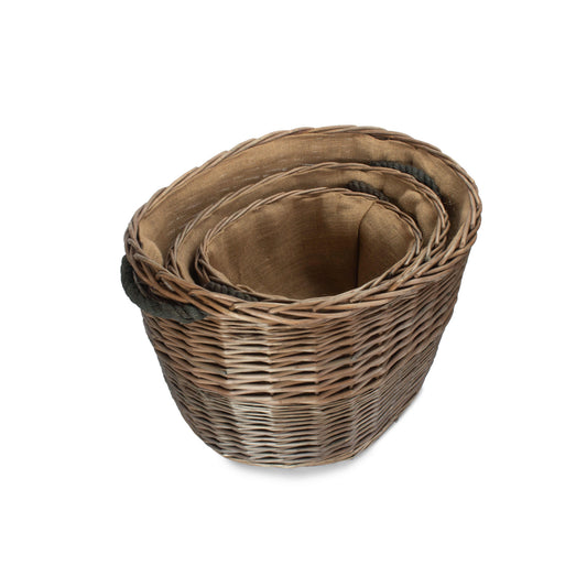 Set 3 Oval Log Baskets