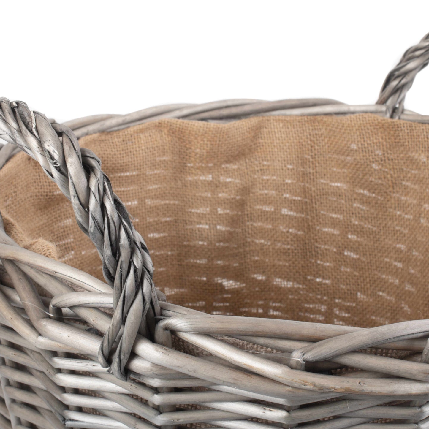 Large Round Lined Wicker Log Basket