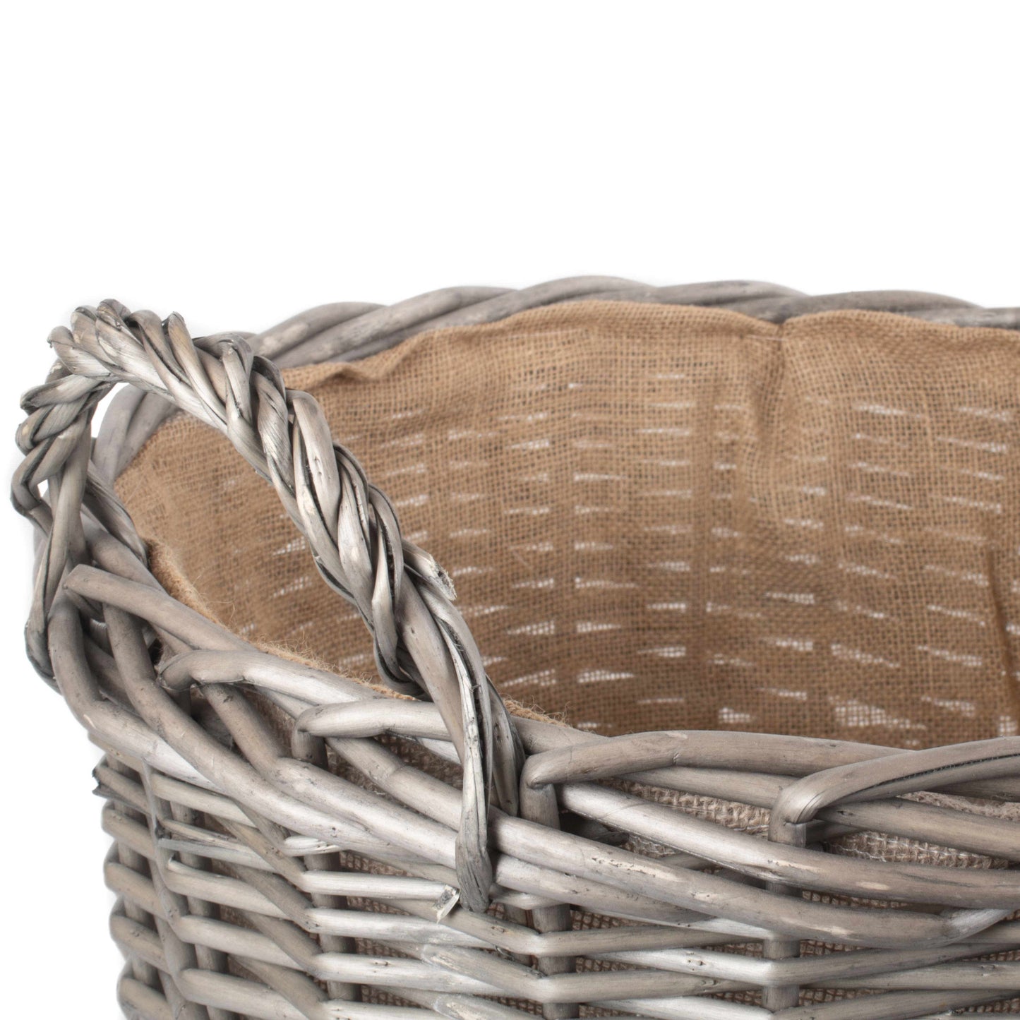 Extra Large Round Lined Wicker Log Basket