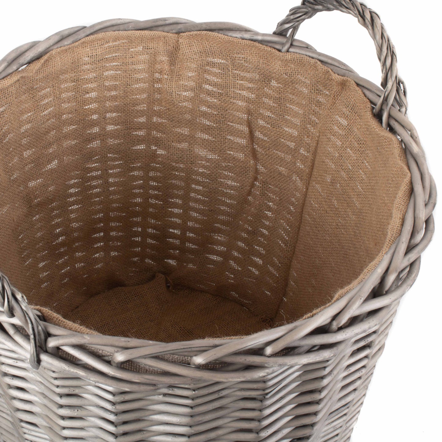 Extra Large Round Lined Wicker Log Basket
