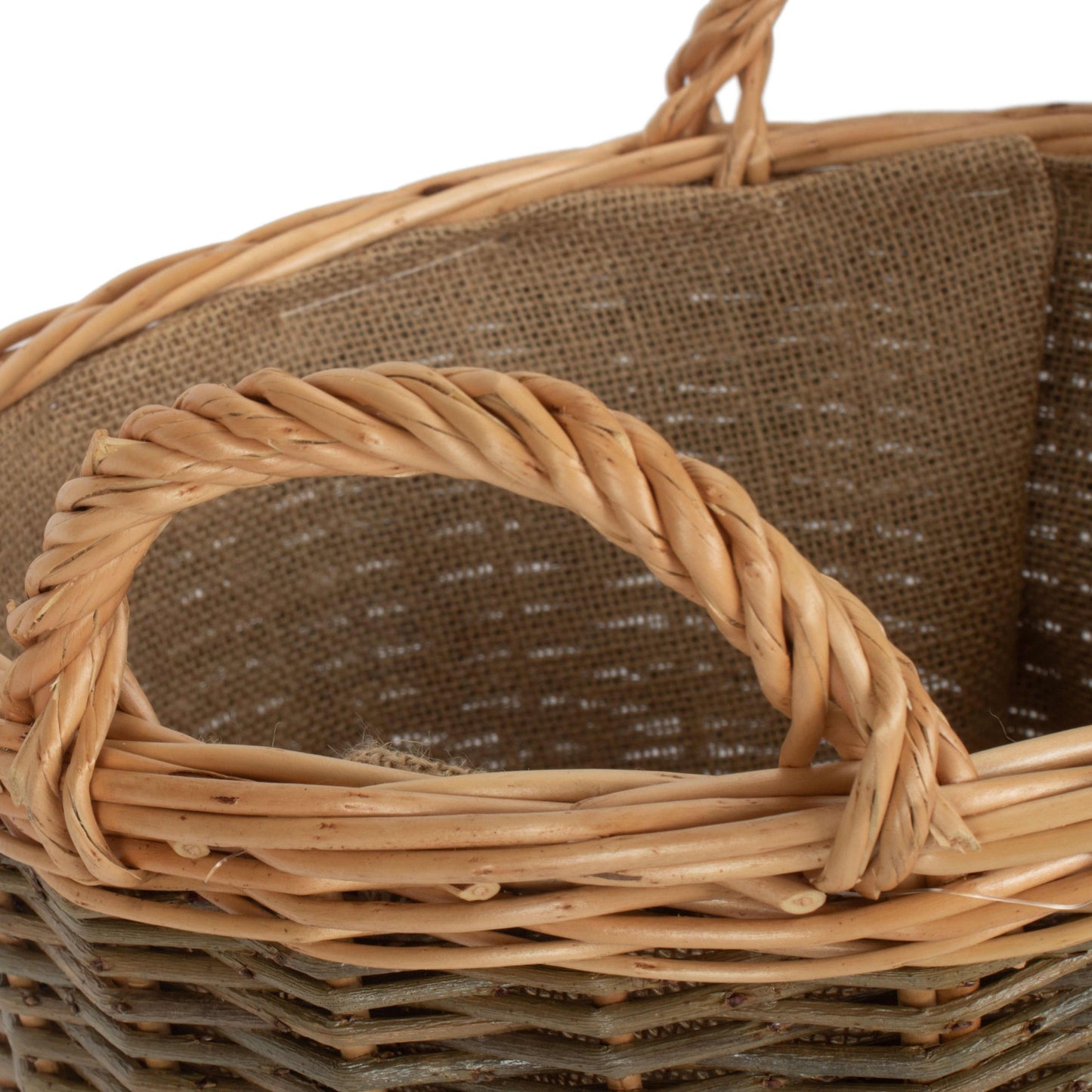 Small Unpeeled Log Basket With Lining