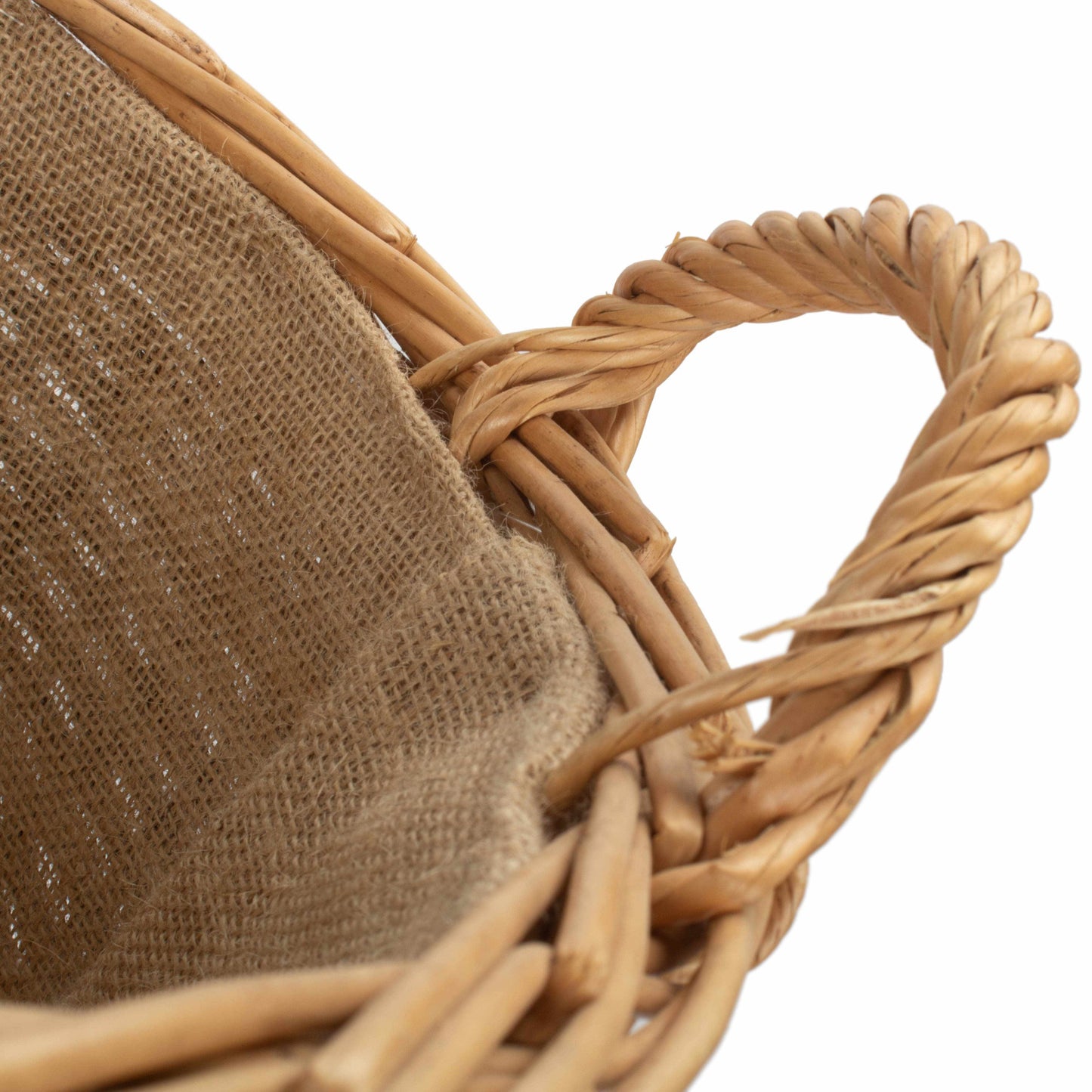 Medium Unpeeled Log Basket With Lining
