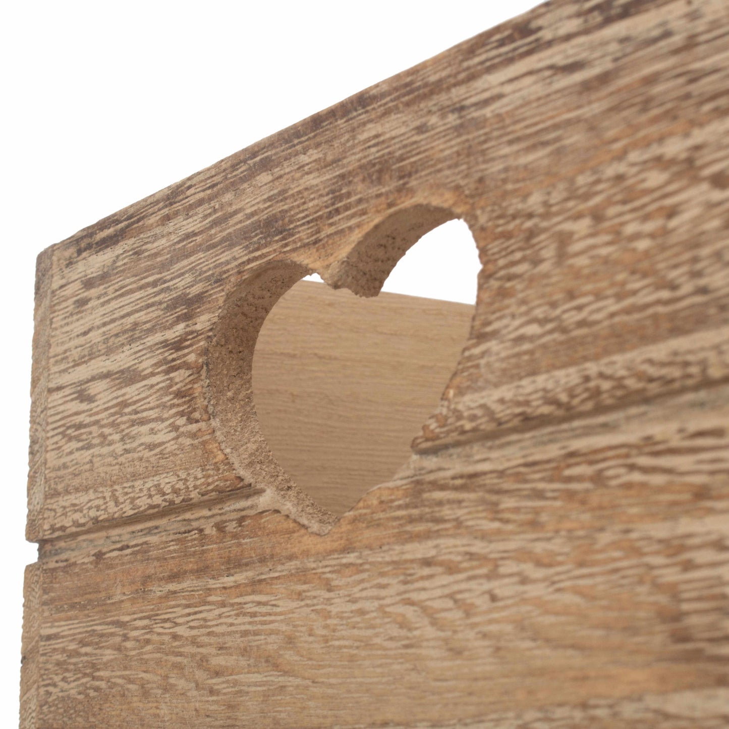 Small Oak Effect Heart Cut-Out Crate
