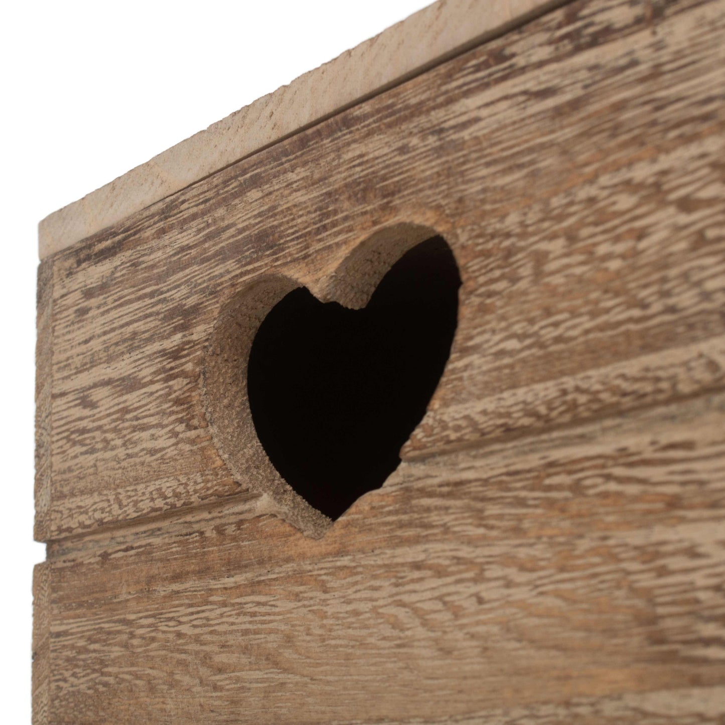 Small Oak Effect Heart Cut-Out Box with Lid