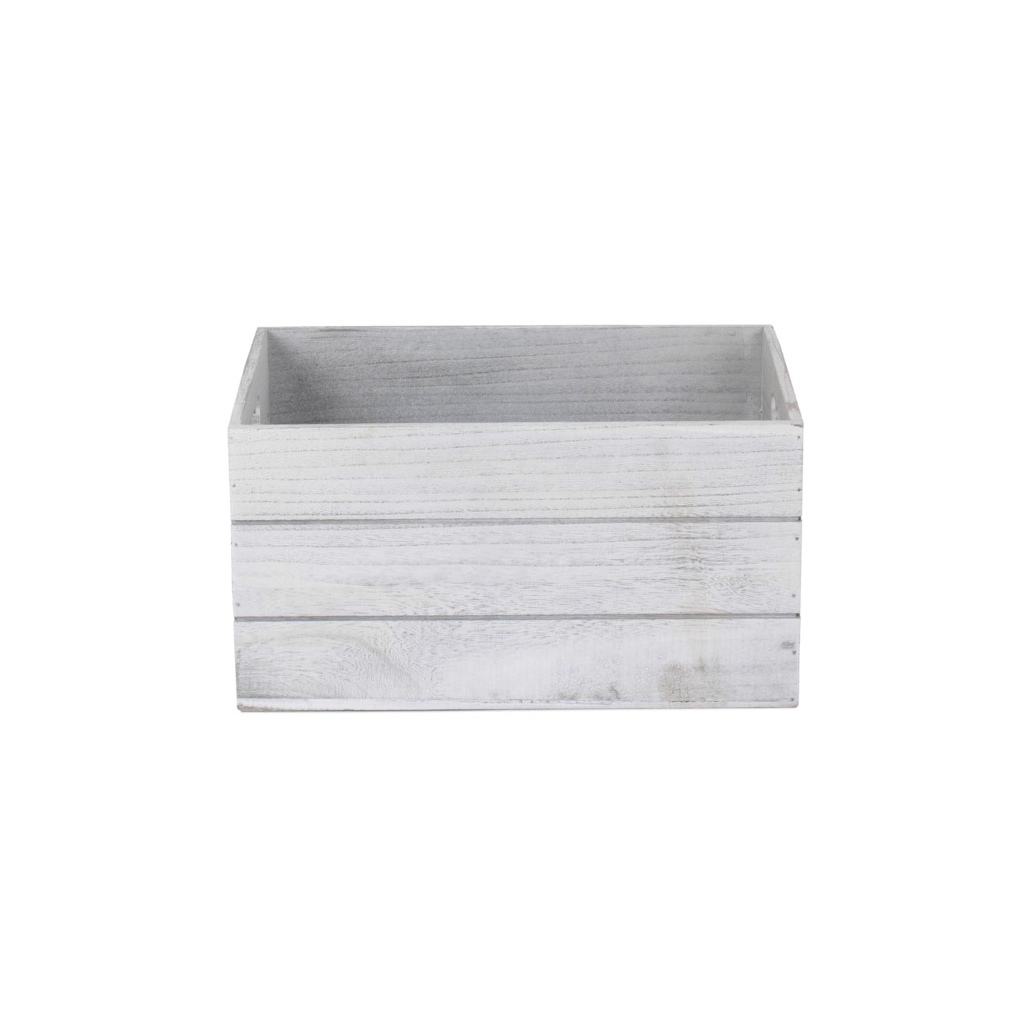 Large Vintage White Wash Heart Cut-Out Crate