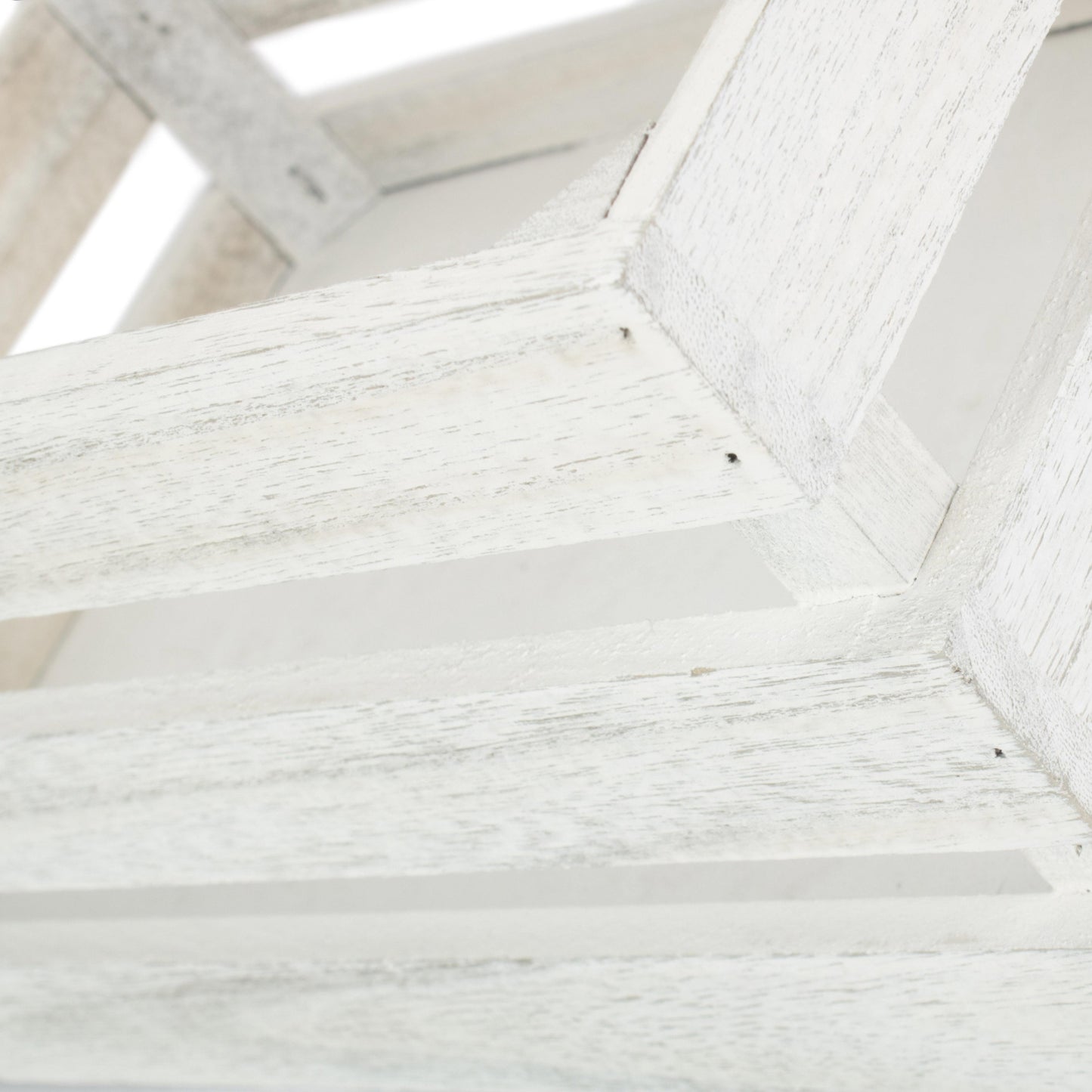 Small Vintage White Wash Slatted Wooden Crate