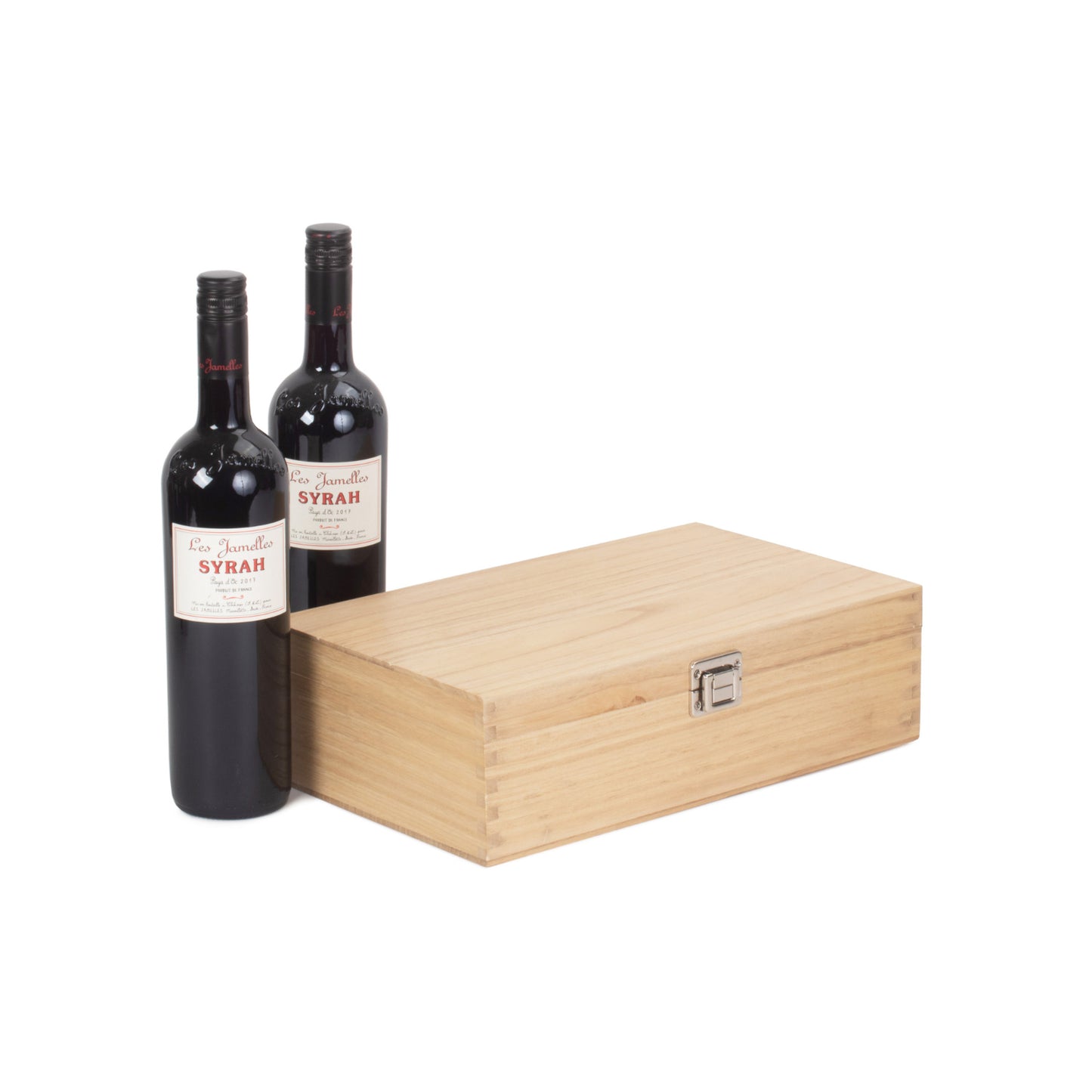 Two Bottle Clear Varnish Wooden Box