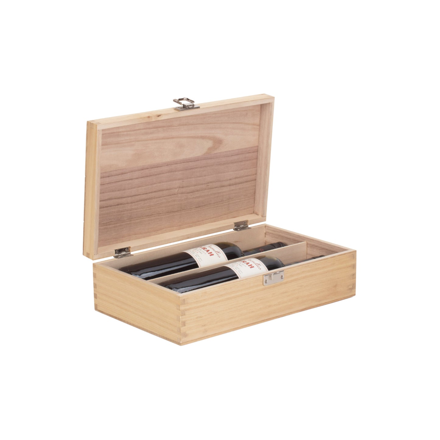 Two Bottle Clear Varnish Wooden Box