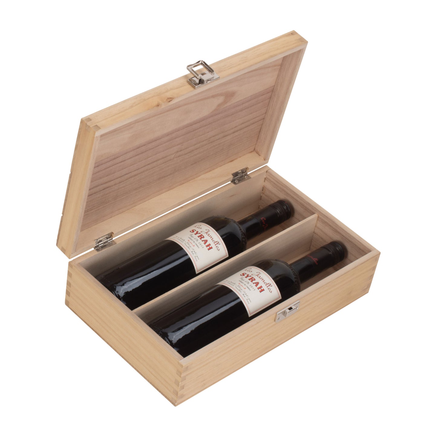 Two Bottle Clear Varnish Wooden Box