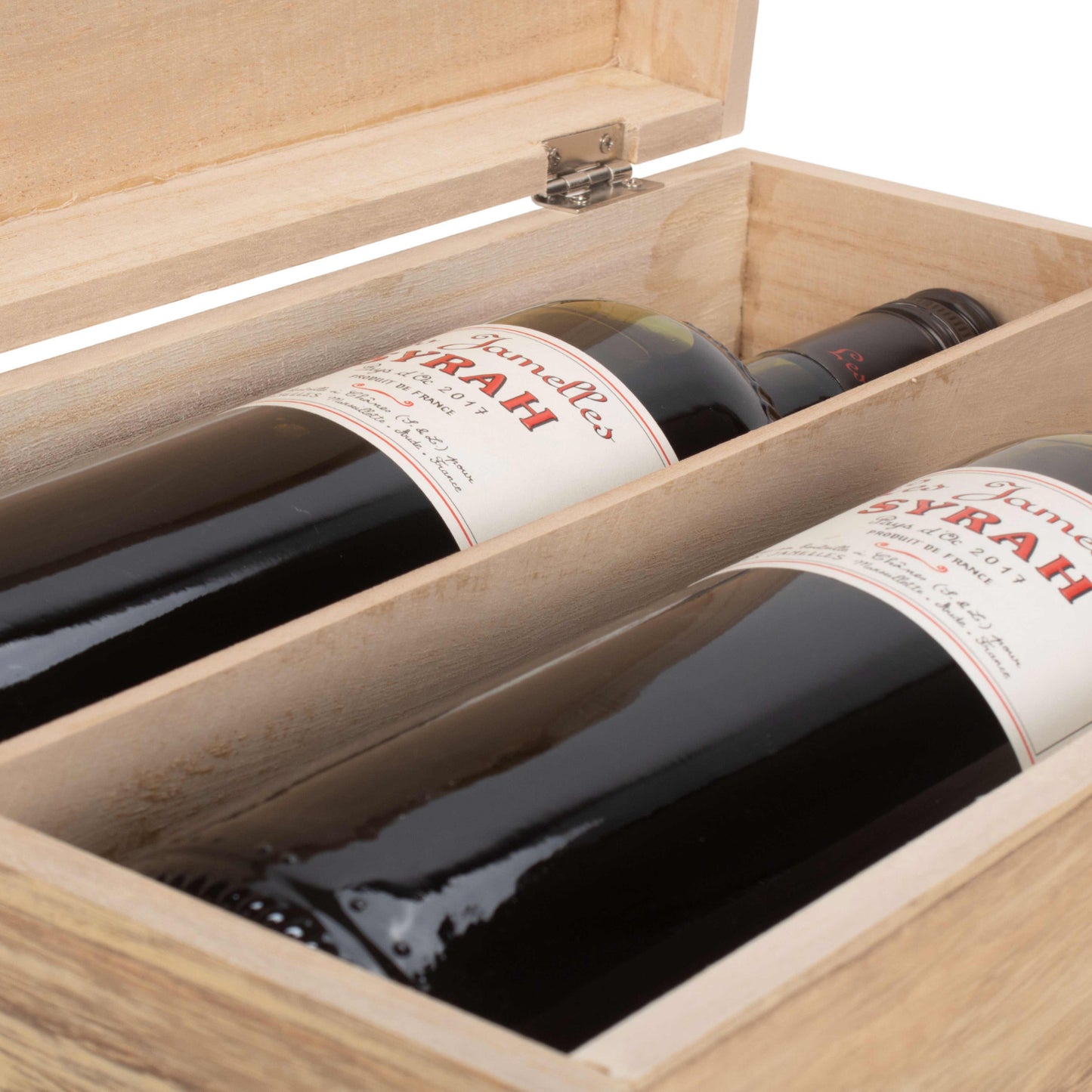 Two Bottle Oak Effect Wooden Box