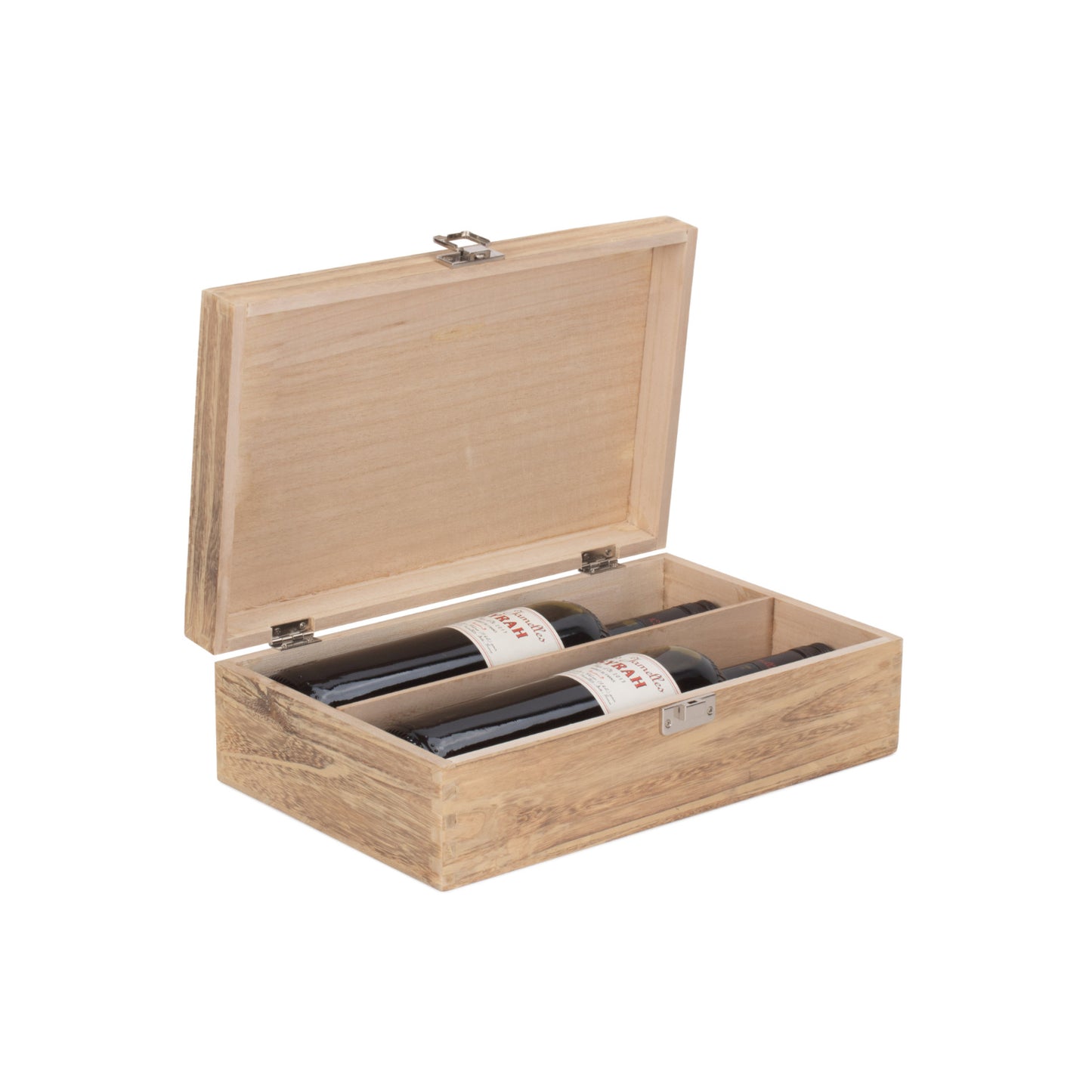 Two Bottle Oak Effect Wooden Box