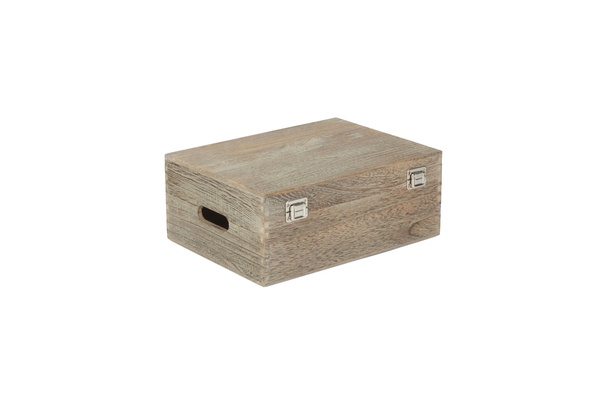 14 Inch Oak Effect Wooden Keepsake Box