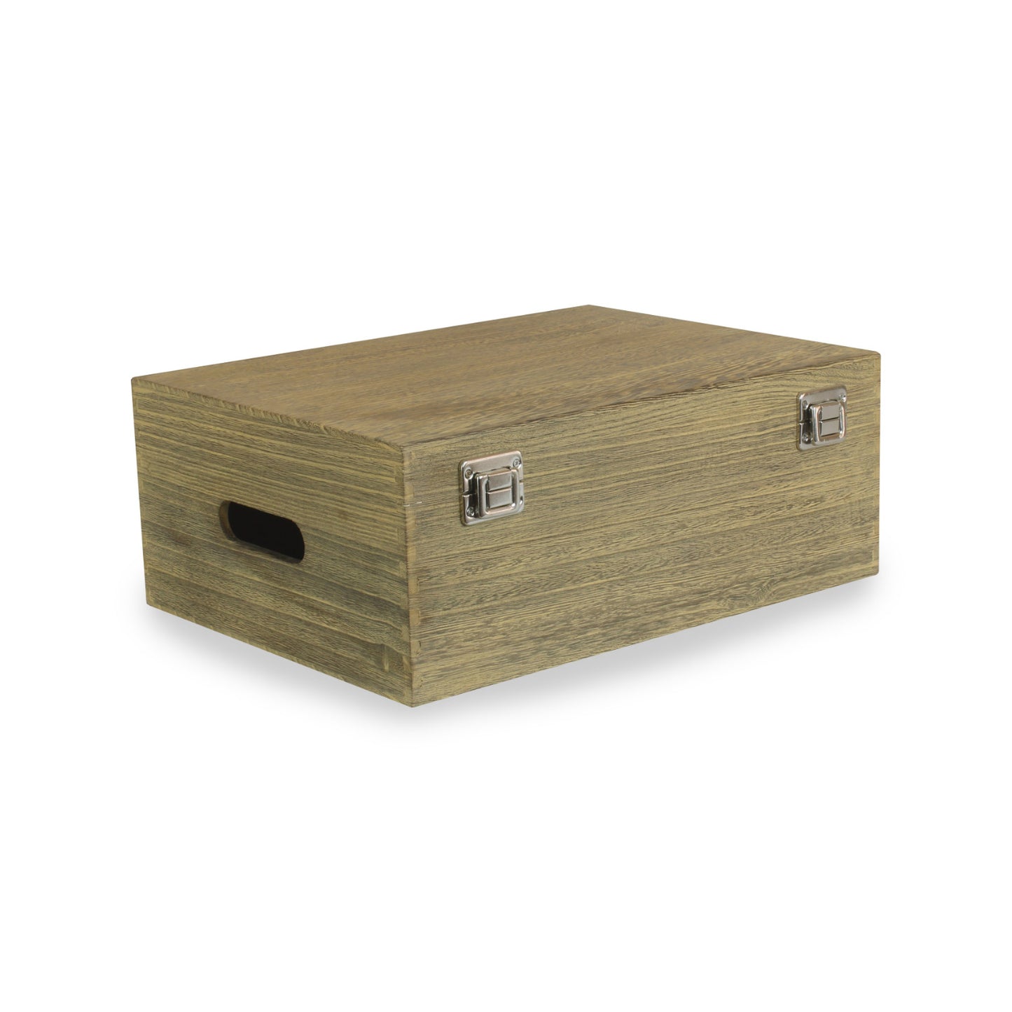 14 Inch Oak Effect Wooden Keepsake Box