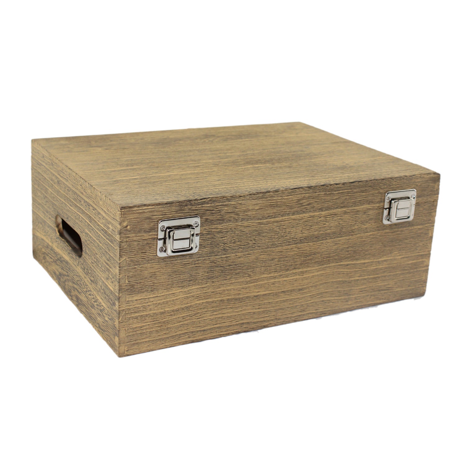 14 Inch Oak Effect Wooden Keepsake Box