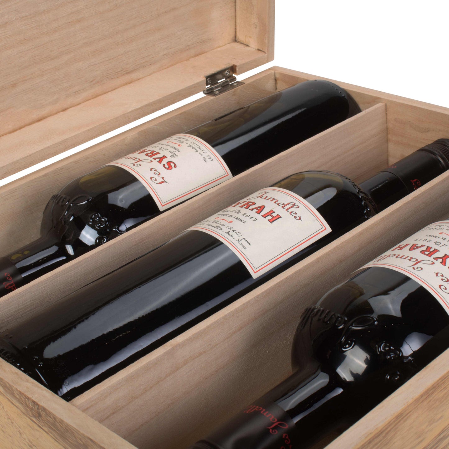 Three Bottle Oak Effect Wooden Box