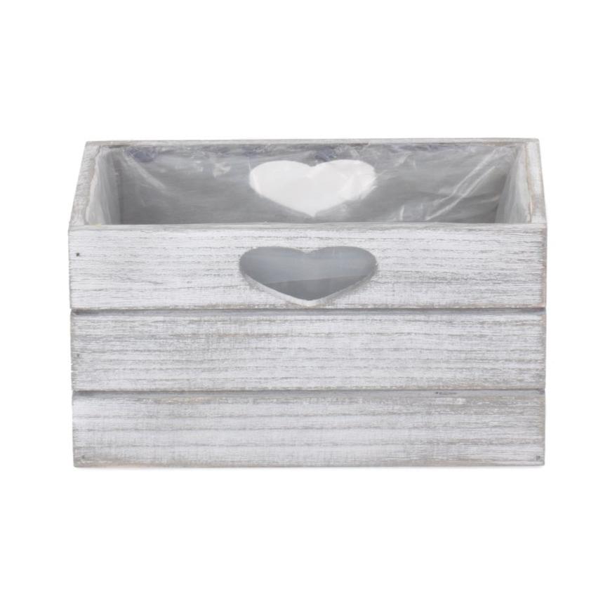 Vintage Heart Cut-Out Planter With Plastic Lining