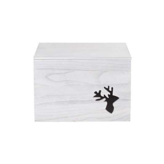Reindeer Cut-Out Wooden Box with Lid