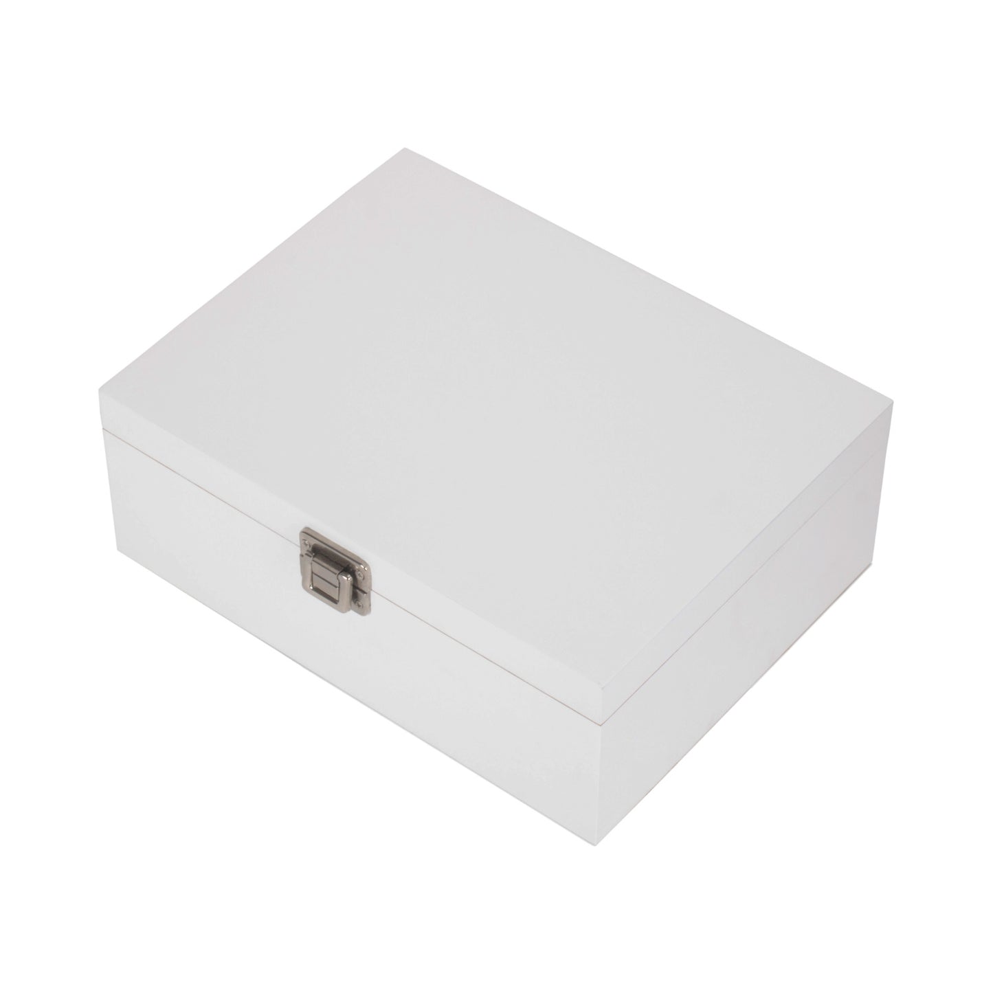 12 Inch White Wooden Keepsake Box