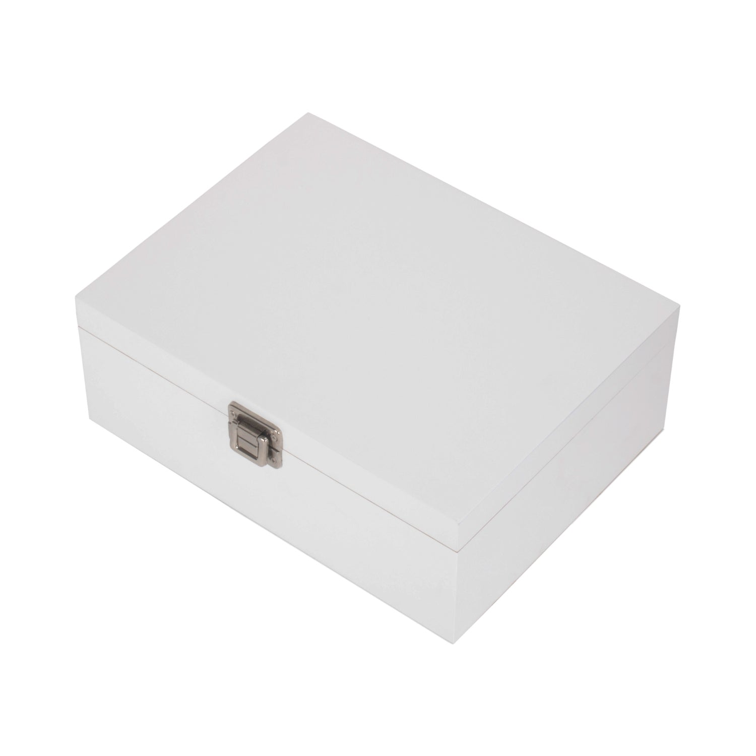 12 Inch White Wooden Keepsake Box