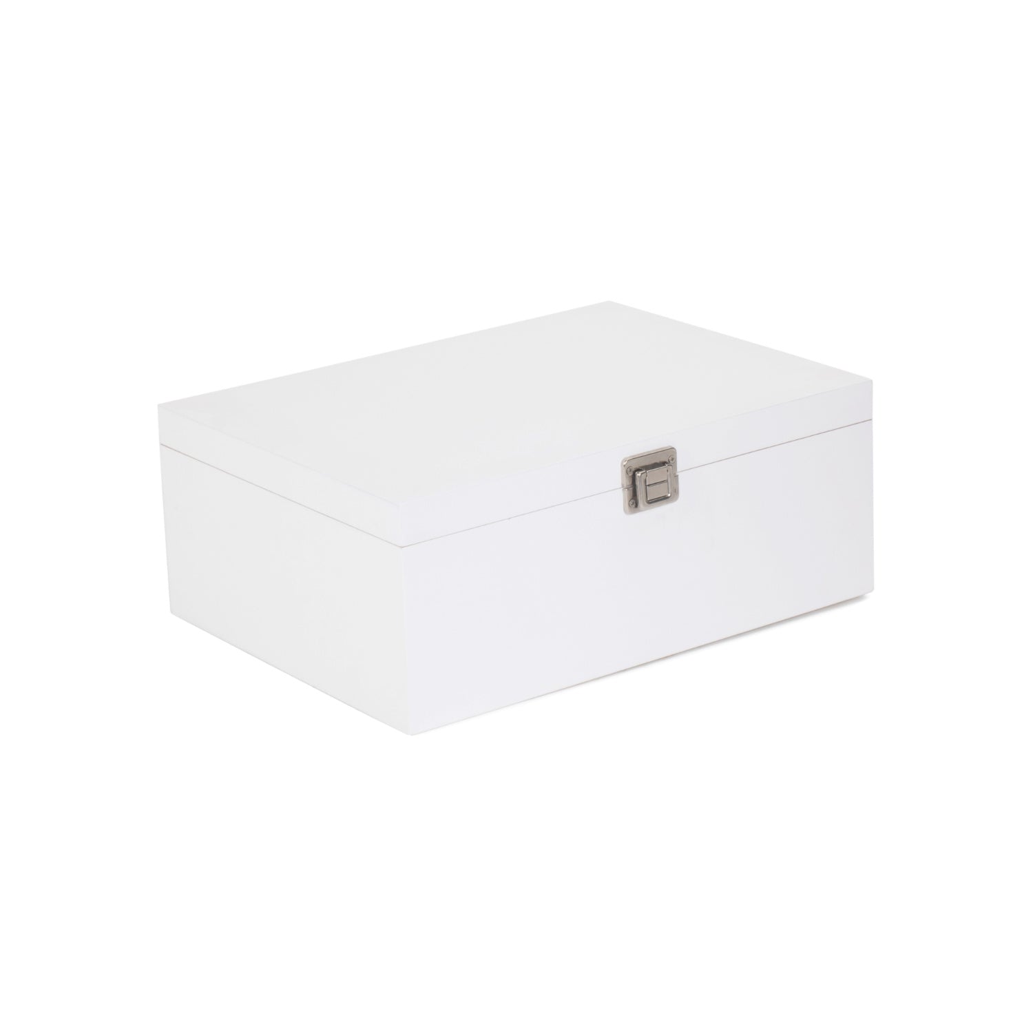 14 Inch White Wooden Keepsake Box