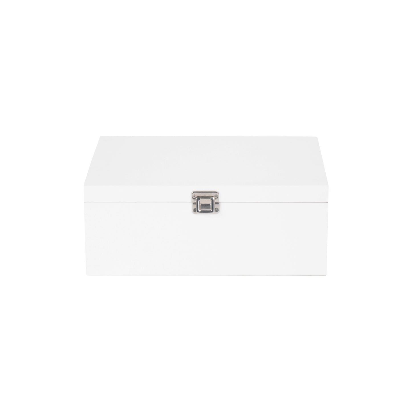 14 Inch White Wooden Keepsake Box