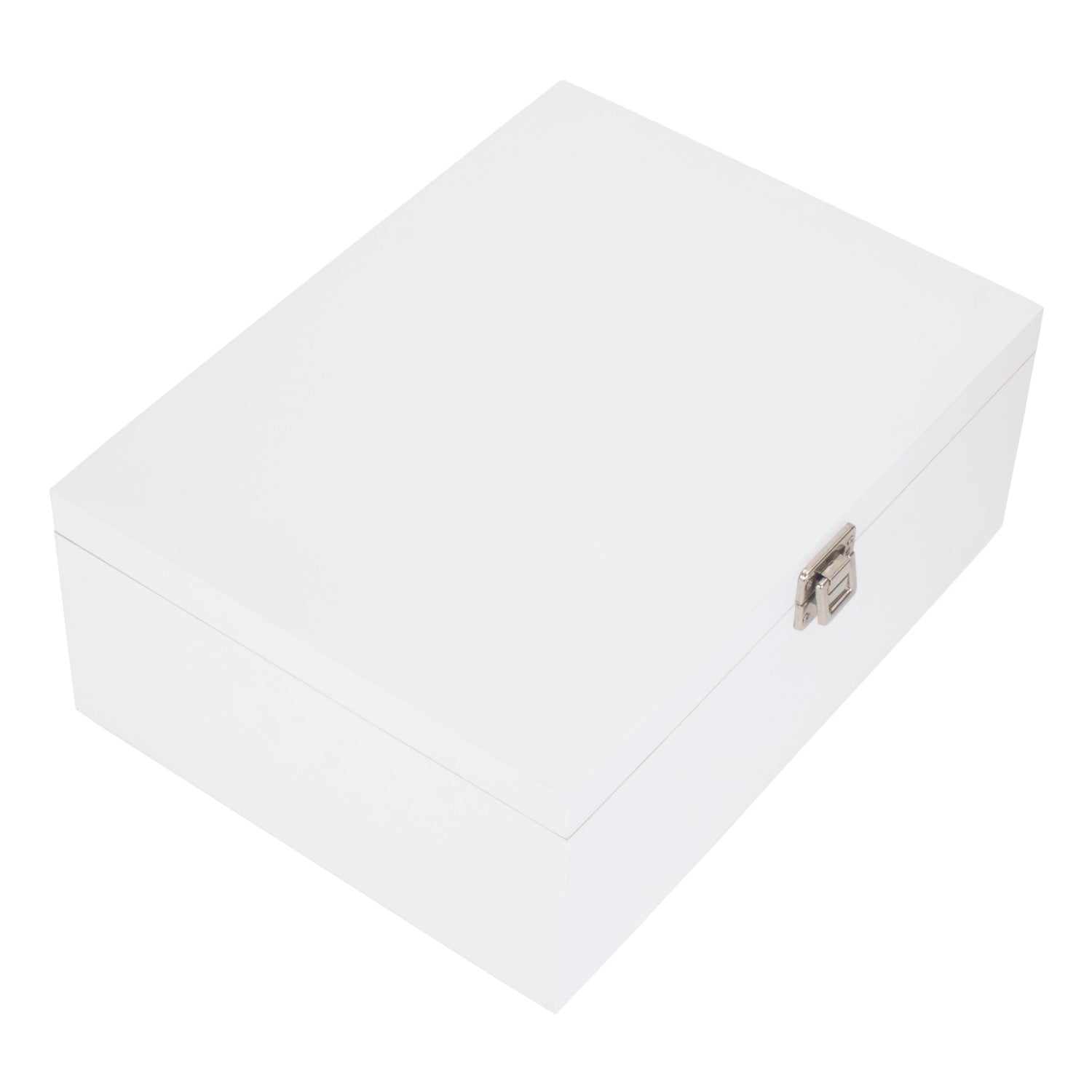 14 Inch White Wooden Keepsake Box