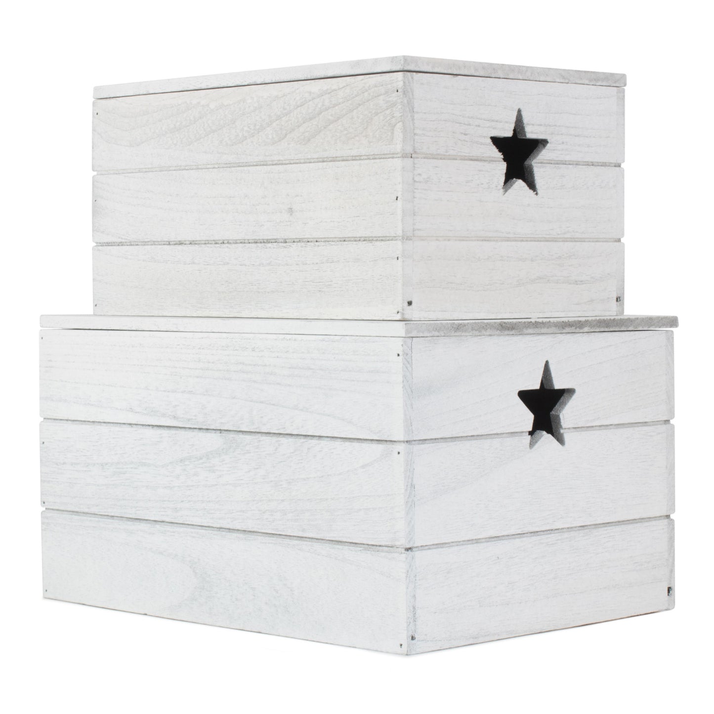 Vintage Star Cut Out Box with Lid Set 2