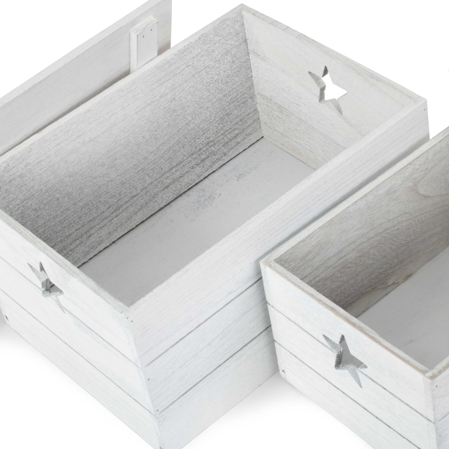 Vintage Star Cut Out Box with Lid Set 2
