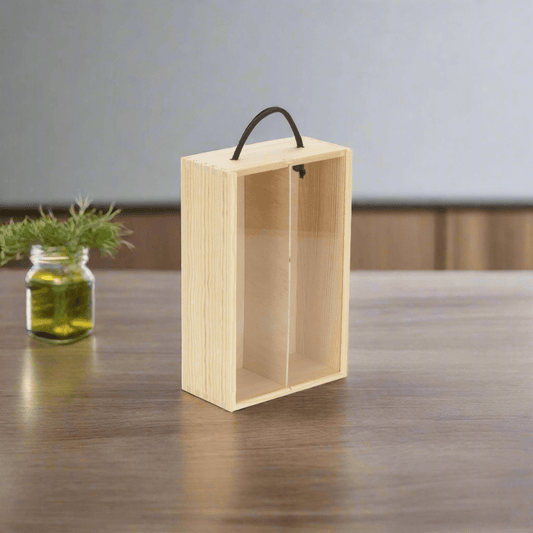 2 Bottle Box with Sliding Acrylic Lid