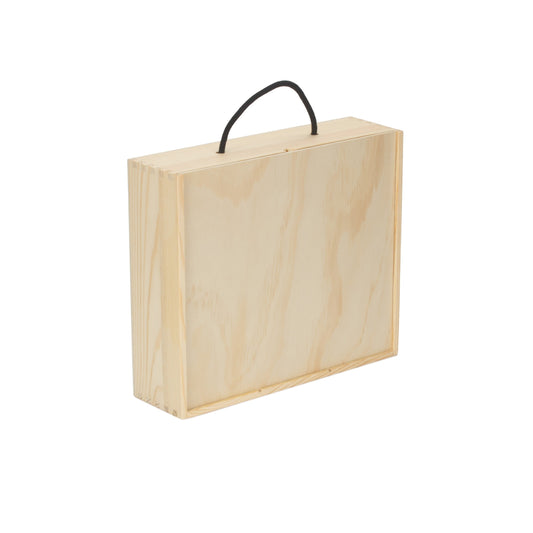 3 Bottle Box with Sliding Wooden Lid