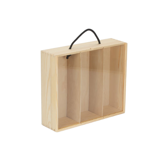 3 Bottle Box with Sliding Acrylic Lid