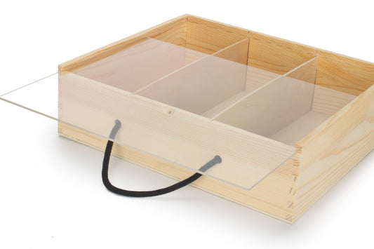 3 Bottle Box with Sliding Acrylic Lid