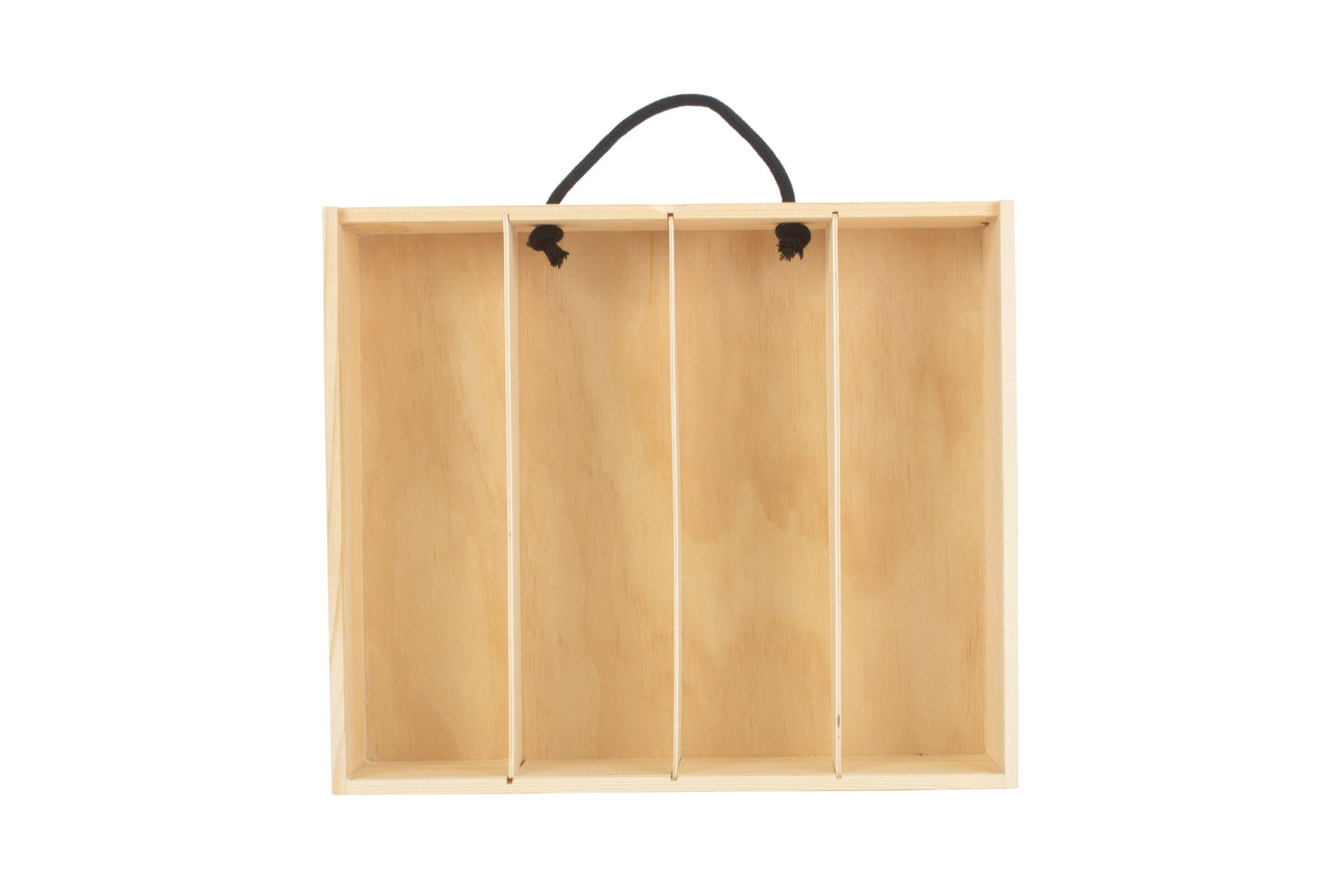 4 Bottle Box with Sliding Wooden Lid