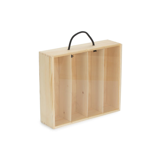4 Bottle Box with Sliding Acrylic Lid
