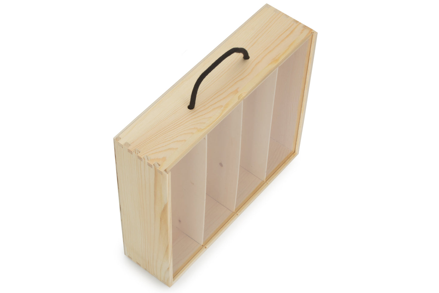 4 Bottle Box with Sliding Acrylic Lid