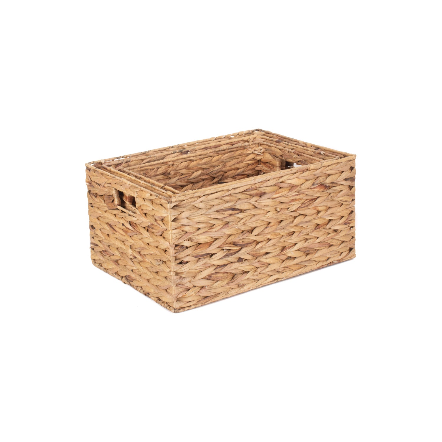 Water Hyacinth Rectangular Storage Basket Set 3