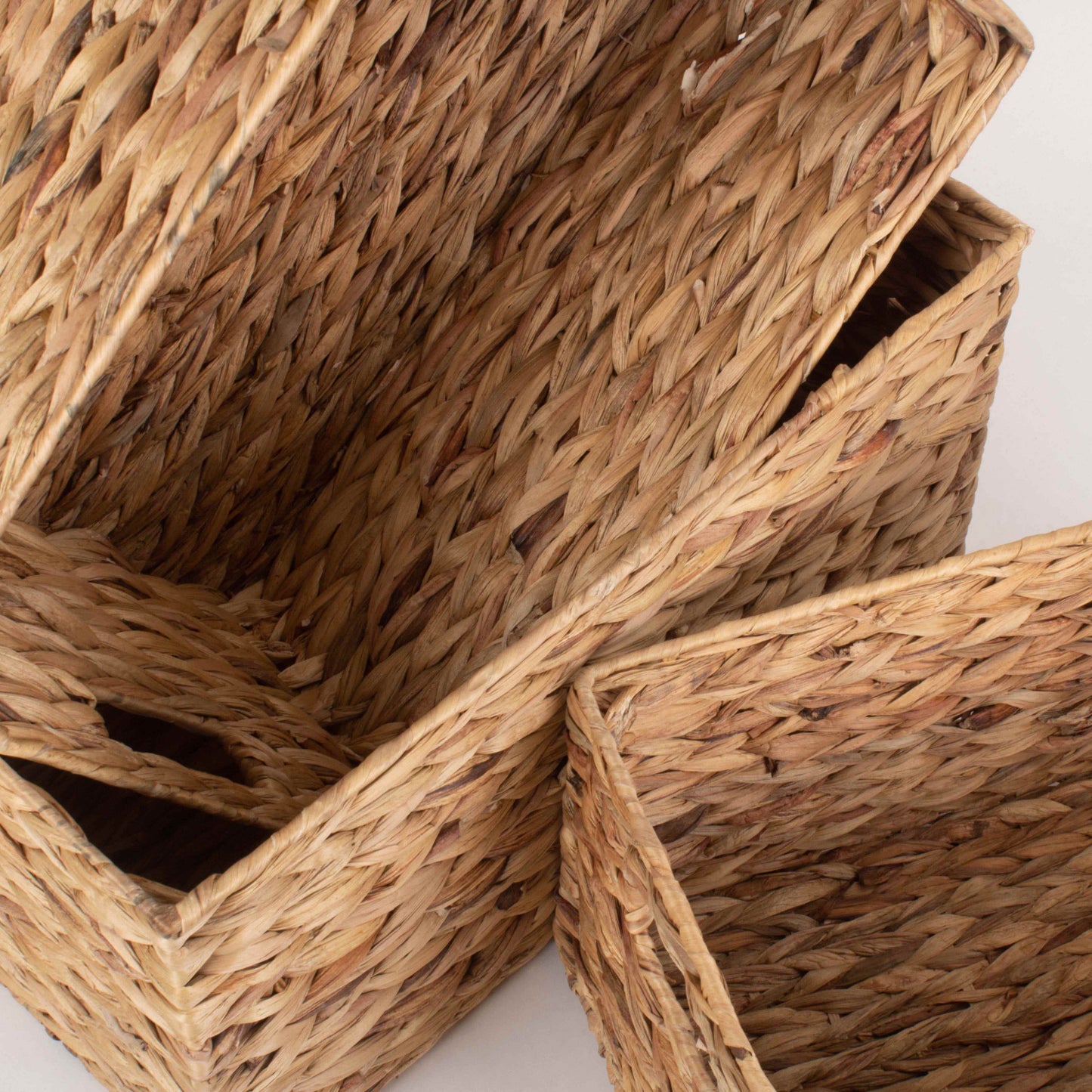 Water Hyacinth Rectangular Storage Basket Set 3