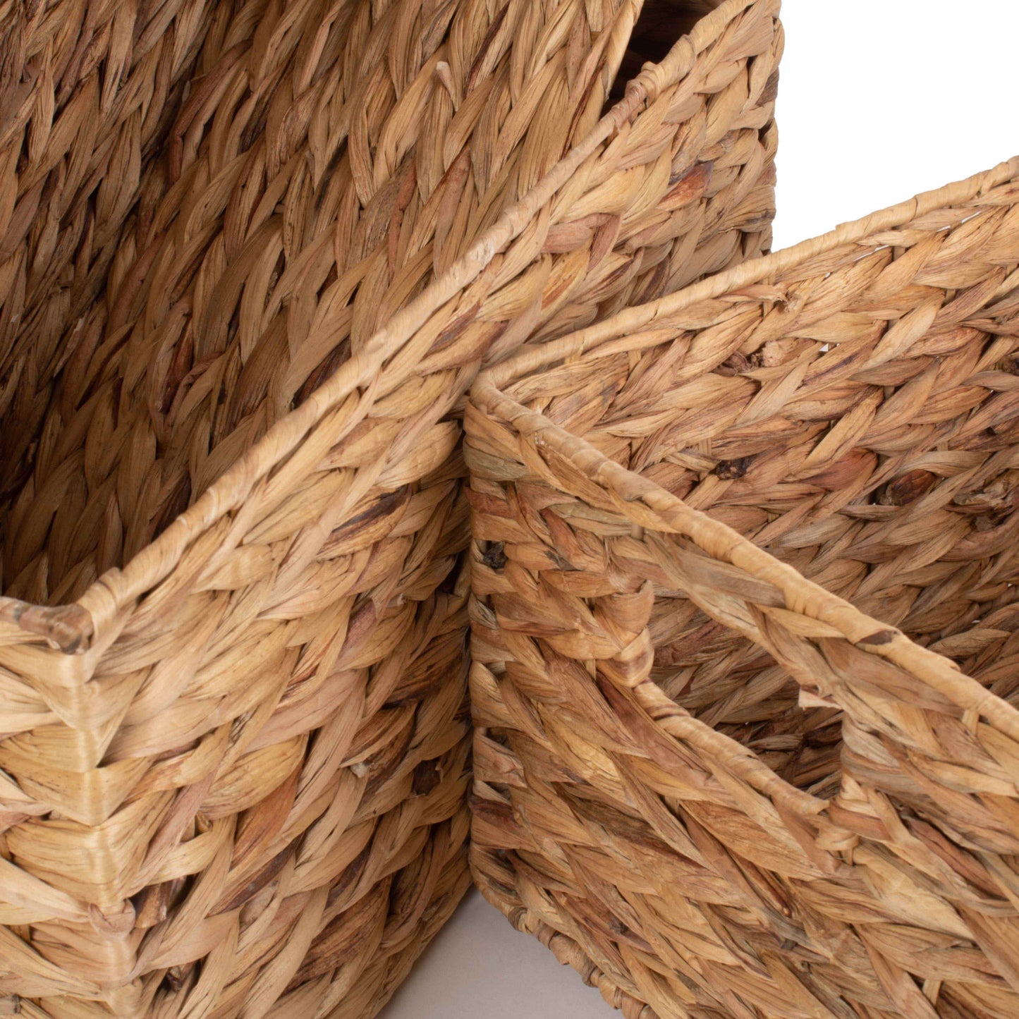 Water Hyacinth Rectangular Storage Basket Set 3