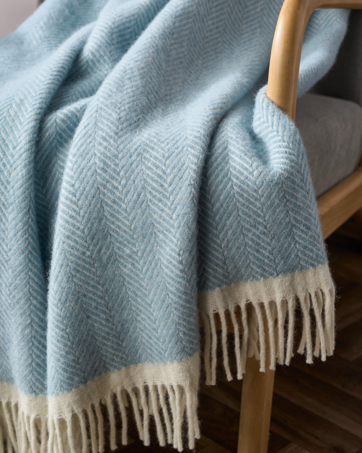 Clifton Herringbone Blanket: Harbourside