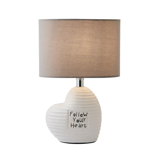 Willow Ceramic Table Lamp with Grey Shade