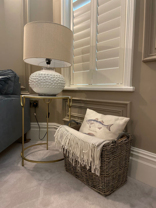 Wovenhill Grey Wash Rectangular Log Basket with Wooden Handles