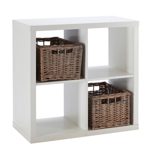 Wovenhill Set of 2 Medium Rectangular Willow Baskets - Grey or Bronzed Brown