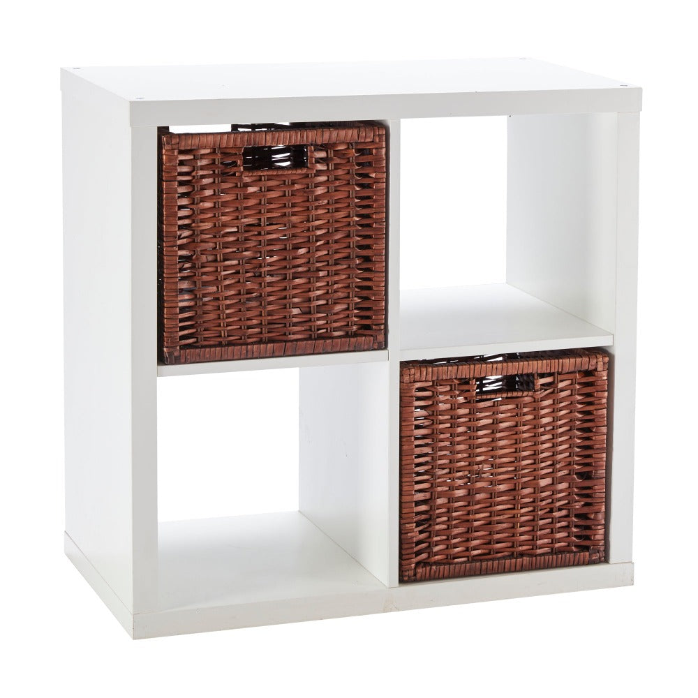 Wovenhill Set of 2 Square Willow Baskets - Bronzed Brown or Grey