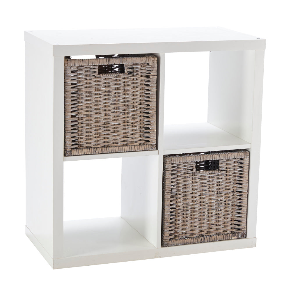 Wovenhill Set of 2 Square Willow Baskets - Bronzed Brown or Grey