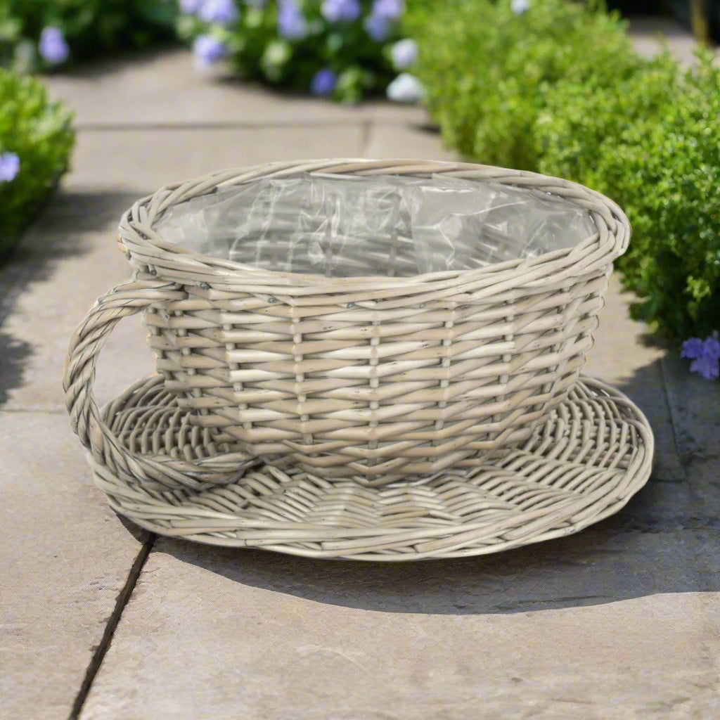 Lined Wicker Planters